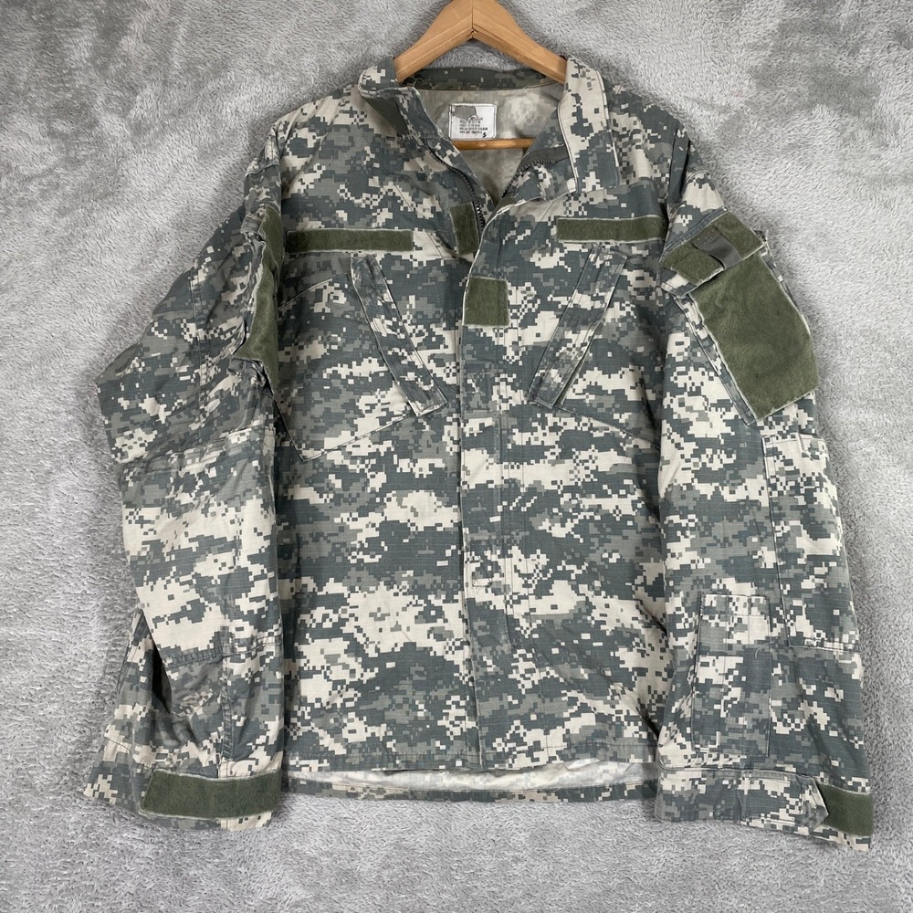 Unicor Army Combat Uniform Mens Large‎ Grey Digital Camo Ripstop Tactical Jacket